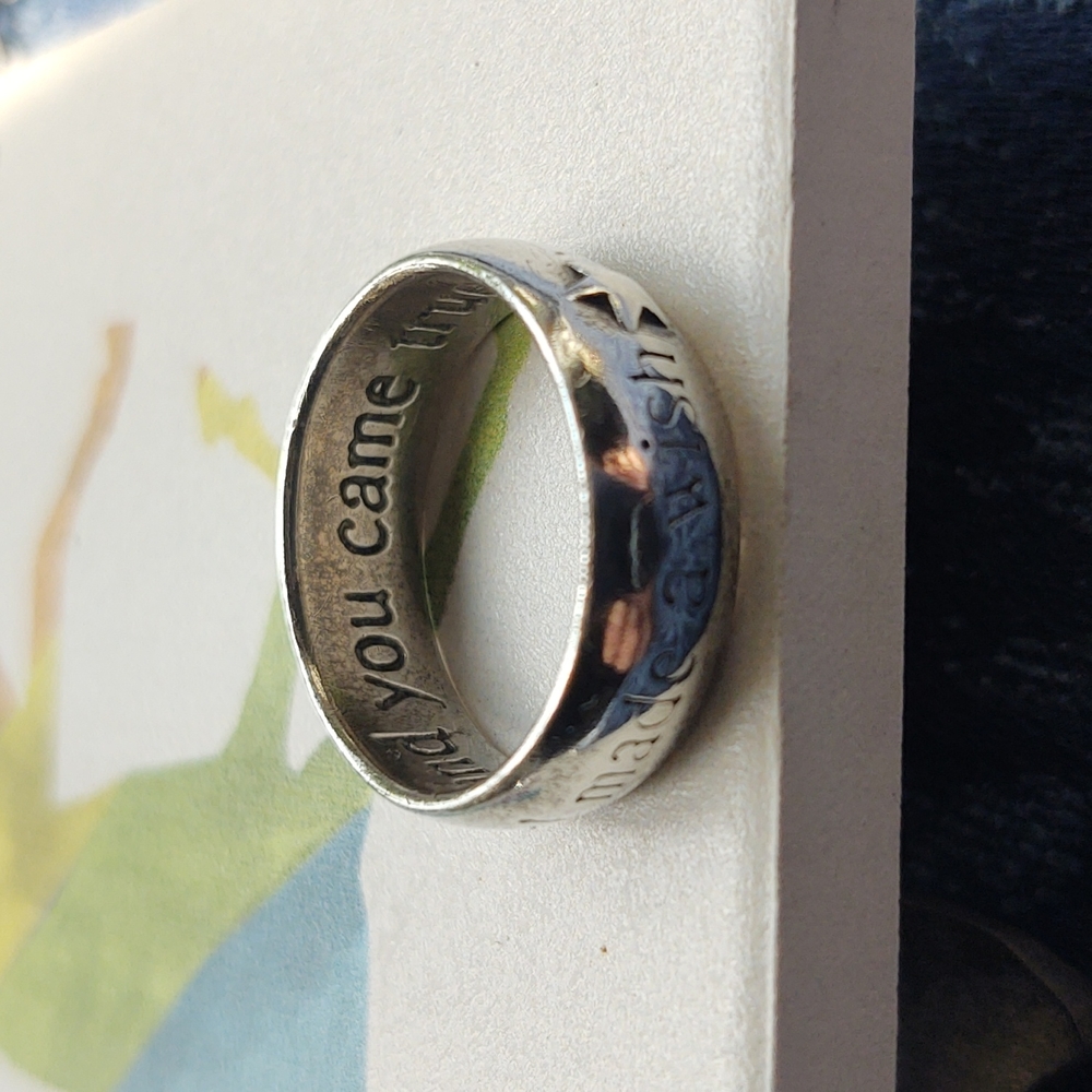 Inspirational Silver ring size 10.